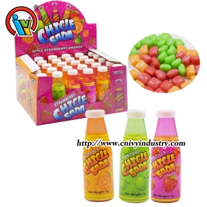 병에 과일 풍미 풍선 껌