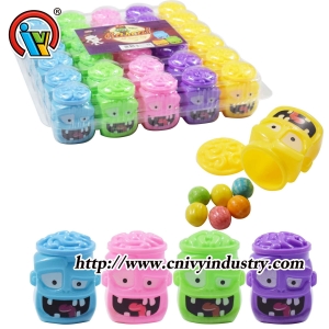 할로윈 머리 모양 병 씹는 풍선 껌