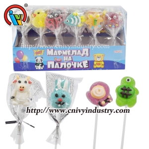 동물 모양 Gummy Jelly Lollipop Candy